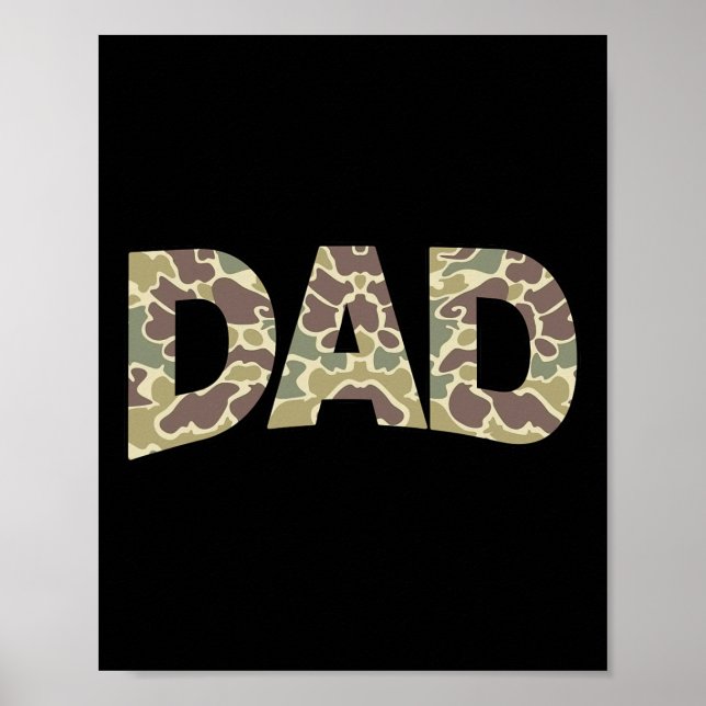 Männer Old School Tarnung Papa  Poster (Vorne)