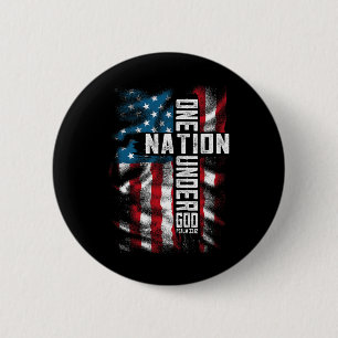 Männer One National Under God 4. Juli Männer Fraue Button