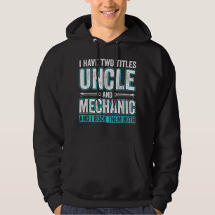 Männer Onkel und Mechanische Kleidung Fixing Cars  Hoodie