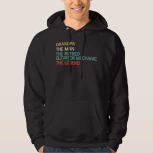 Männer Opa Der Mann der müde Aufzug Mechaniker Hoodie