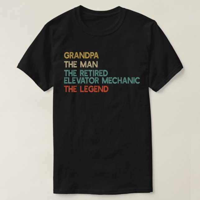 Männer Opa Der Mann der müde Aufzug Mechaniker T-Shirt (Design vorne)