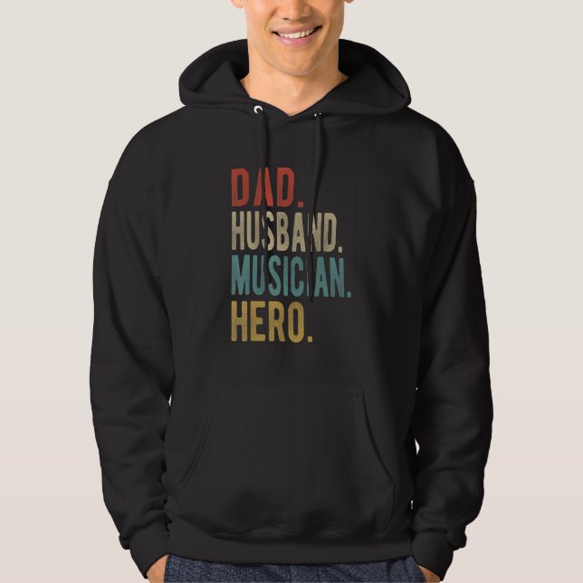 Männer Papa Ehemann Musiker Held Hoodie (Vorderseite)