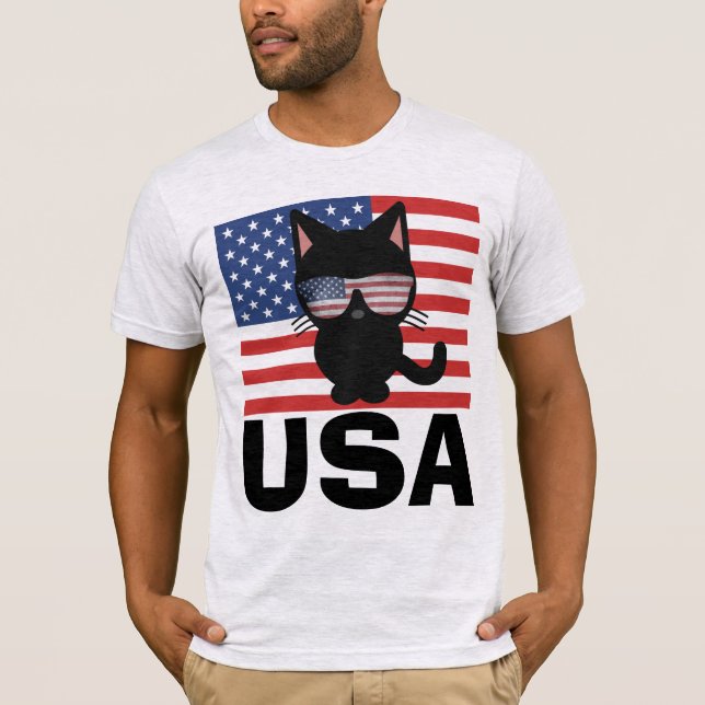 MÄNNER PATRIOTISCHE CAT-T - SHIRT (Vorderseite)