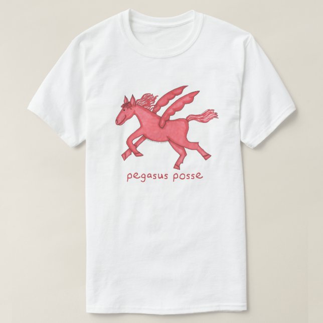Männer Pegasus-Gruppen-(verschiedene Arten) weiß T-Shirt (Design vorne)