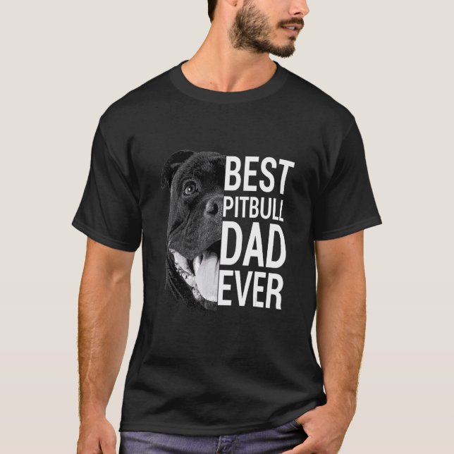 Männer Pitbull Vater Hund 4 T-Shirt (Vorderseite)