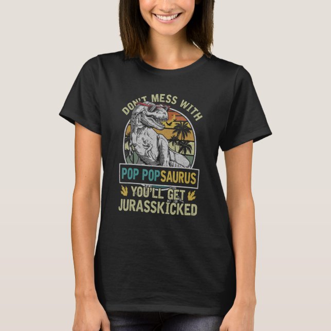 Männer Pop Pop Rex Saurus Papasaurus Dinosaurs Män T-Shirt (Vorderseite)