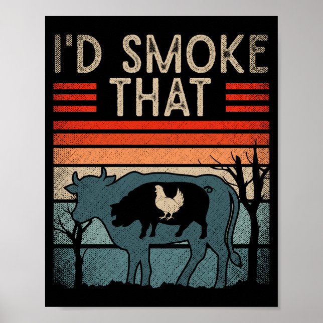 Männer rauchen das - Barbecue - BBQ-Performance  Poster (Vorne)