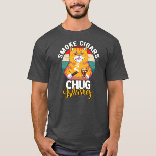 Männer rauchen Zigarren saufen Whiskey Zigarrenrau T-Shirt