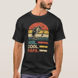 Männer Reel Cool Papa Angeln Lustiger Fisch Vinta T-Shirt