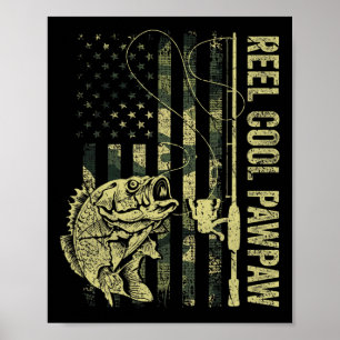 Männer Reel Cool Pawpaw Tarnung Amerikanische Flag Poster