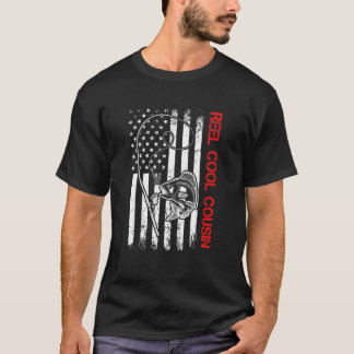 Männer Reel Cooler Cousin Vintage-Flagge Angeln Va T-Shirt