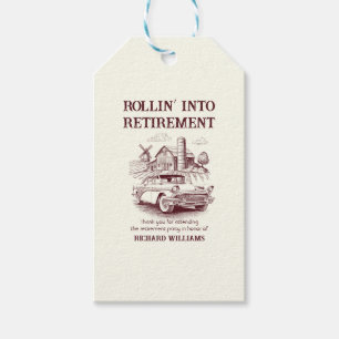 Männer-Renteneintritt Vintage-Scheunenauto rollt i Geschenkanhänger
