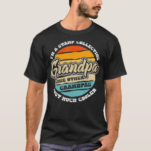 Männer Retro Briefmarkensammeln Opa Lustig Postal T-Shirt