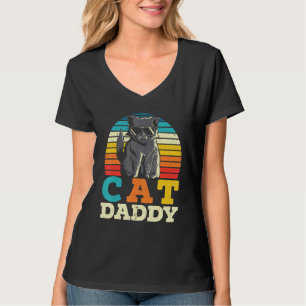 Männer Retro Katze Daddy und Katzenbesitzer Katzen T-Shirt