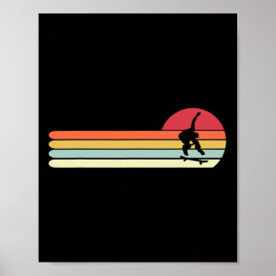 Männer Retro Vintage Stil Skateboarding-Geschenk f Poster