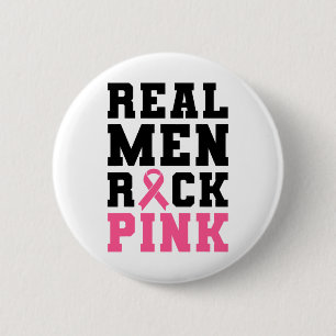 Männer Rock Pink Brustkrebs Bewusstsein Button