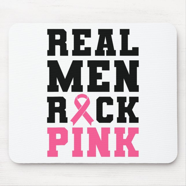 Männer Rock Pink Brustkrebs Bewusstsein Mousepad (Vorne)