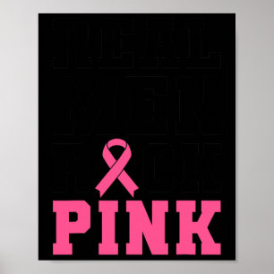Männer Rock Pink Brustkrebs Bewusstsein Poster