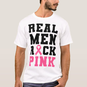 Männer Rock Pink Brustkrebs Bewusstsein T-Shirt