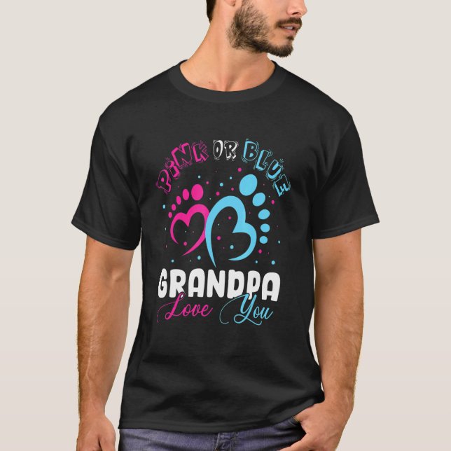 Männer Rosa oder blaue Grandpa-Lieben Sie Geschlec T-Shirt (Vorderseite)
