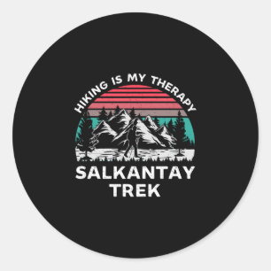 Männer Salkantay Trek Wandern ist Therapie Outdoor Runder Aufkleber
