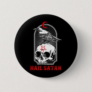 Männer Satan Satanisch Totenkopf Regierungsbehörde Button