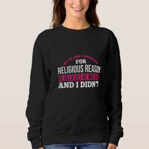 Männer scheiden sich, er glaubt, er sei Gott, und Sweatshirt