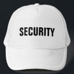 Männer Schwarz-weiße benutzerdefinierte Textsicher Truckerkappe<br><div class="desc">Fügen Sie Image Company Logo Text hier Modernes elegantes Template Herren's Women's Unisex Security Mitglied Schwarz-weiß Baseball Cap / Trucker Hat.</div>