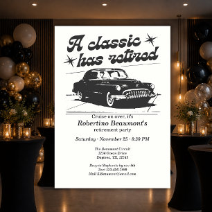Männer Schwarze Klassiker-Auto-Cruising-Rentnerpar Einladung