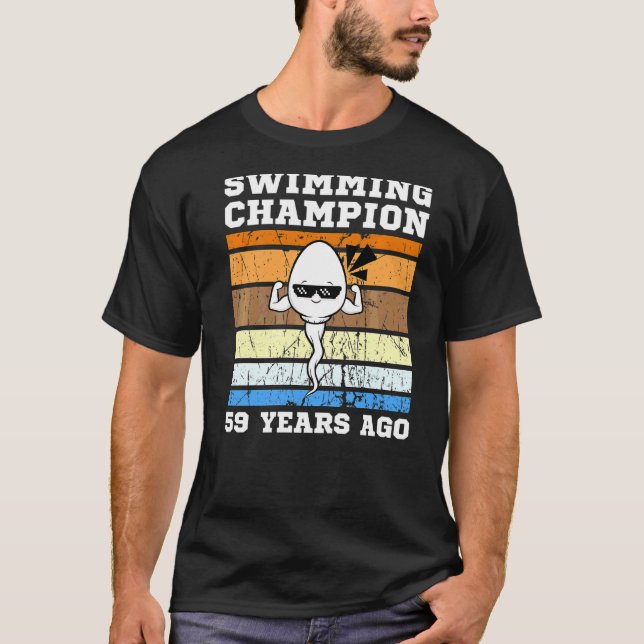 Männer schwimmen Champion vor 59 Jahren schnell Sp T-Shirt (Vorderseite)