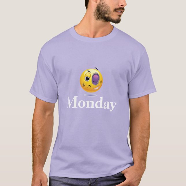 Männer Shirt Montag Emoji verprügelt (Vorderseite)