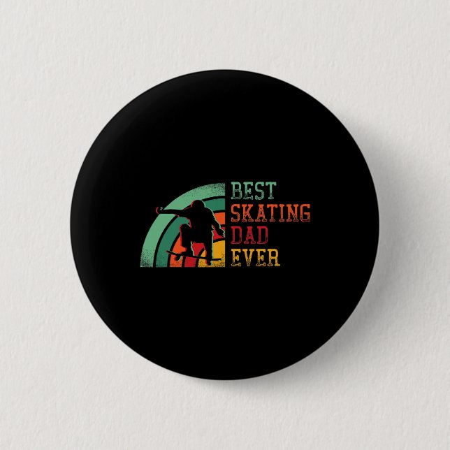 Männer Skateboard Retro Vintage Kunst Skateboardin Button (Vorderseite)