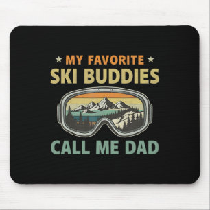 Männer Skifahren Meine Lieblings-Skikumpels nennen Mousepad