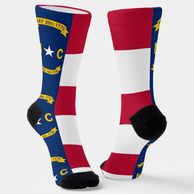 Männer Socken mit Flagge von North Carolina (Gewinkelt)