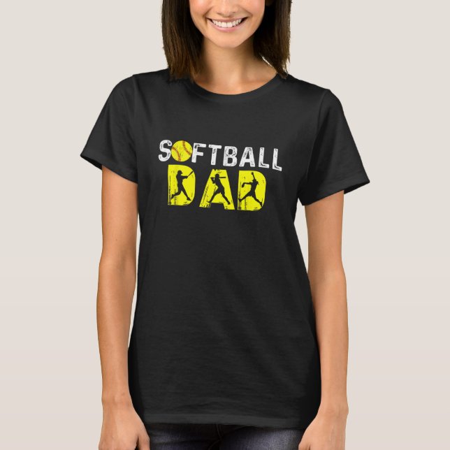 Männer Softball Vater Vater T-Shirt (Vorderseite)