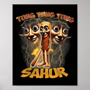 Männer Spaß Tung Tung Tung Sahur Funny Meme Es Poster