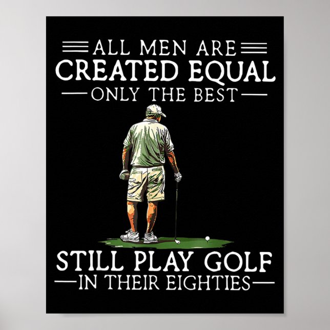 Männer spielen Golf Achtziger lustiger Golfer Golf Poster (Vorne)