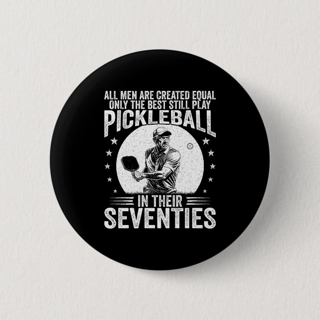 Männer spielen Pickle Ball in den Siebzigern lusti Button (Vorderseite)