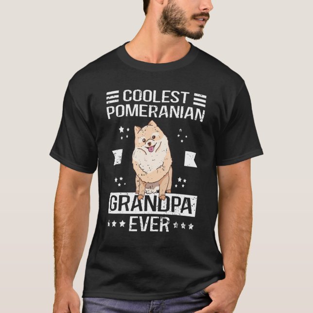 Männer Spitz Großvater Hundebesitzer Spitz 4 T-Shirt (Vorderseite)