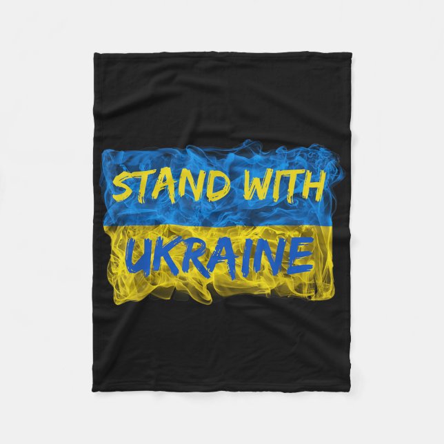 Männer stehen mit der Ukraine, ukrainische Flagge, Fleecedecke (Vorderseite)