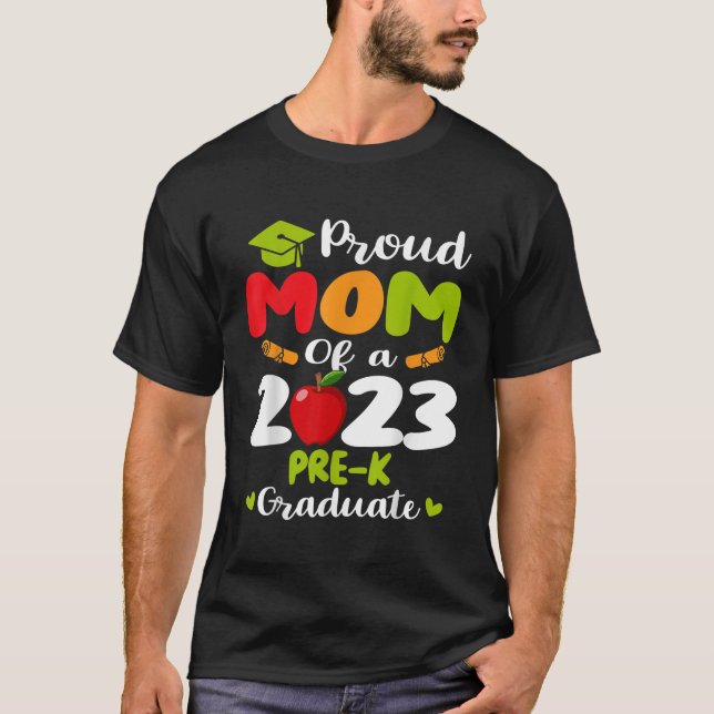 Männer stolz Mama von 2023 Müttern vor dem Schulab T-Shirt (Vorderseite)