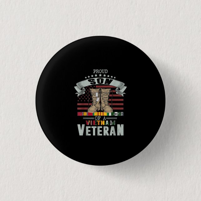 Männer stolz Sohn eines vietnamesischen Veteran Ve Button (Vorderseite)