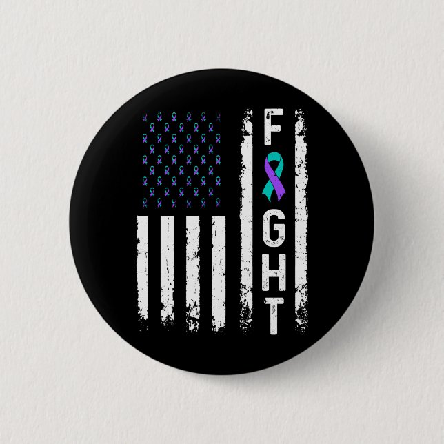 Männer-Suizidpräventionsflagge Kampf gegen psychis Button (Vorderseite)
