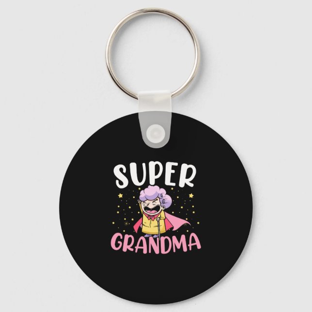 Männer Super Oma Superheld Großmutter Oma Schlüsselanhänger (Vorderseite)