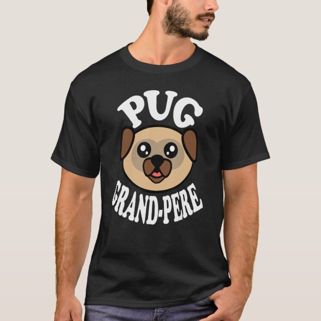 Männer Süßer Mops Großvater T-Shirt (Vorderseite)