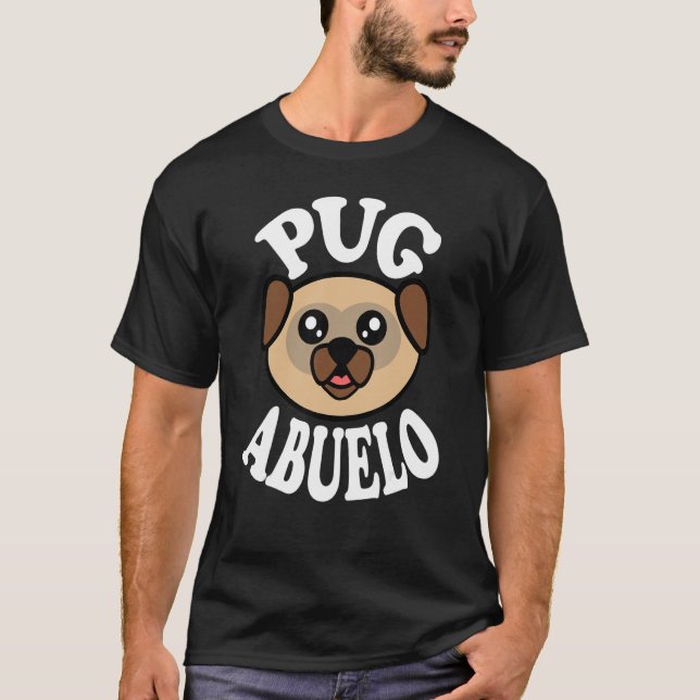 Männer Süßer Mops Opa T-Shirt (Vorderseite)