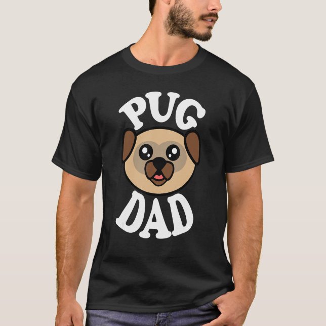 Männer Süßer Mops Vater T-Shirt (Vorderseite)