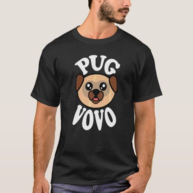 Männer Süßer Mops Vovo T-Shirt (Vorderseite)