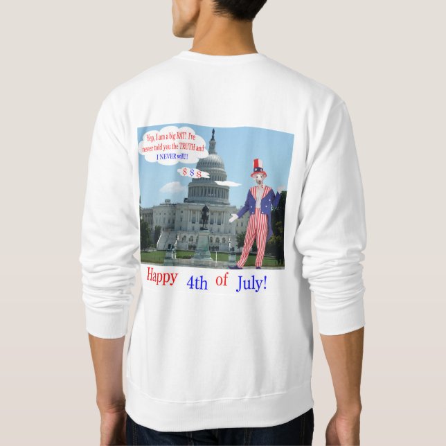 Männer Sweatshirt. Glückwunsch 4. Ratte/Unclesam Sweatshirt (Rückseite)