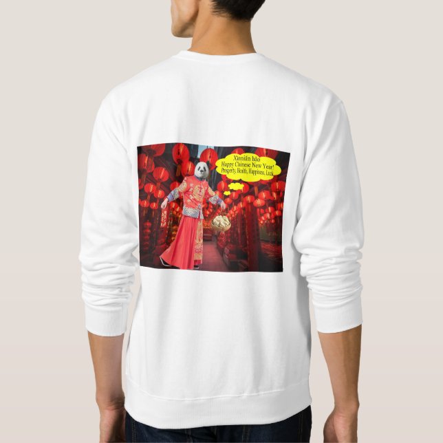 Männer Sweatshirt. Happy Chinese New Year. Panda/m Sweatshirt (Rückseite)